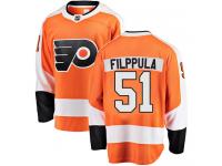 #51 Breakaway Valtteri Filppula Orange NHL Home Men's Jersey Philadelphia Flyers