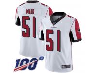 #51 Limited Alex Mack White Football Road Men's Jersey Atlanta Falcons Vapor Untouchable 100th Season