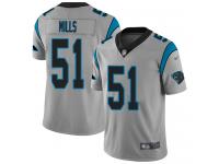 #51 Limited Sam Mills Silver Football Men's Jersey Carolina Panthers Inverted Legend