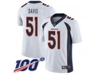 #51 Limited Todd Davis White Football Road Youth Jersey Denver Broncos Vapor Untouchable 100th Season