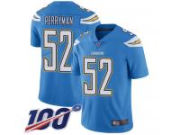 #52 Limited Denzel Perryman Electric Blue Football Alternate Youth Jersey Los Angeles Chargers Vapor Untouchable 100th Season