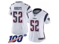 #52 Limited Elandon Roberts White Football Road Women's Jersey New England Patriots Vapor Untouchable 100th Season