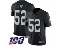 #52 Limited Marquel Lee Black Football Home Men's Jersey Oakland Raiders Vapor Untouchable 100th Season