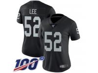 #52 Limited Marquel Lee Black Football Home Women's Jersey Oakland Raiders Vapor Untouchable 100th Season