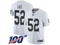 #52 Limited Marquel Lee White Football Road Youth Jersey Oakland Raiders Vapor Untouchable 100th Season