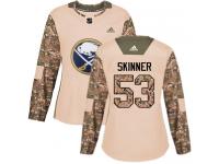 #53 Adidas Authentic Jeff Skinner Women's Camo NHL Jersey - Buffalo Sabres Veterans Day Practice