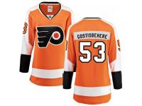 #53 Breakaway Shayne Gostisbehere Orange NHL Home Women's Jersey Philadelphia Flyers