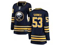 #53 Fanatics Branded Breakaway Jeff Skinner Women's Navy Blue NHL Jersey - Home Buffalo Sabres