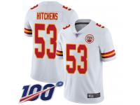 #53 Limited Anthony Hitchens White Football Road Men's Jersey Kansas City Chiefs Vapor Untouchable 100th Season