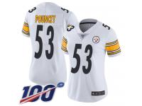 #53 Limited Maurkice Pouncey White Football Road Women's Jersey Pittsburgh Steelers Vapor Untouchable 100th Season