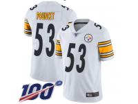 #53 Limited Maurkice Pouncey White Football Road Youth Jersey Pittsburgh Steelers Vapor Untouchable 100th Season