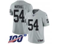 #54 Limited Brandon Marshall Silver Football Men's Jersey Oakland Raiders Inverted Legend 100th Season