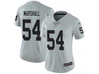 #54 Limited Brandon Marshall Silver Football Women's Jersey Oakland Raiders Inverted Legend