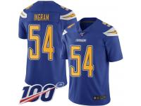 #54 Limited Melvin Ingram Electric Blue Football Youth Jersey Los Angeles Chargers Rush Vapor Untouchable 100th Season