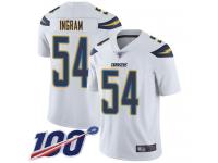 #54 Limited Melvin Ingram White Football Road Youth Jersey Los Angeles Chargers Vapor Untouchable 100th Season