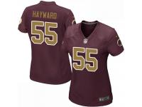 #55 Adam Hayward Washington Redskins Alternate Jersey _ Nike Women's Burgundy Red 80th Anniversary NFL Game