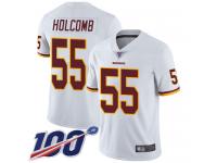 #55 Limited Cole Holcomb White Football Road Men's Jersey Washington Redskins Vapor Untouchable 100th Season