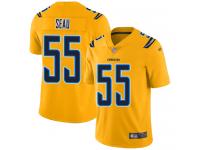 #55 Limited Junior Seau Gold Football Youth Jersey Los Angeles Chargers Inverted Legend