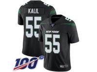 #55 Limited Ryan Kalil Black Football Alternate Men's Jersey New York Jets Vapor Untouchable 100th Season
