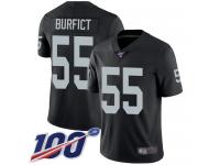 #55 Limited Vontaze Burfict Black Football Home Youth Jersey Oakland Raiders Vapor Untouchable 100th Season