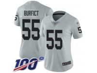 #55 Limited Vontaze Burfict Silver Football Women's Jersey Oakland Raiders Inverted Legend 100th Season