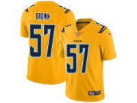 #57 Limited Jatavis Brown Gold Football Youth Jersey Los Angeles Chargers Inverted Legend