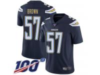 #57 Limited Jatavis Brown Navy Blue Football Home Youth Jersey Los Angeles Chargers Vapor Untouchable 100th Season