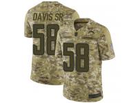 #58 Limited Thomas Davis Sr Camo Football Youth Jersey Los Angeles Chargers 2018 Salute to Service