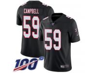 #59 Limited De'Vondre Campbell Black Football Alternate Men's Jersey Atlanta Falcons Vapor Untouchable 100th Season