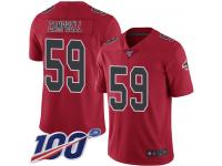 #59 Limited De'Vondre Campbell Red Football Men's Jersey Atlanta Falcons Rush Vapor Untouchable 100th Season