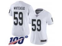 #59 Limited Tahir Whitehead White Football Road Women's Jersey Oakland Raiders Vapor Untouchable 100th Season