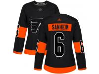 #6 Authentic Travis Sanheim Black Adidas NHL Alternate Women's Jersey Philadelphia Flyers