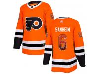 #6 Authentic Travis Sanheim Orange Adidas NHL Men's Jersey Philadelphia Flyers Drift Fashion