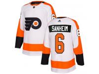 #6 Authentic Travis Sanheim White Adidas NHL Away Youth Jersey Philadelphia Flyers
