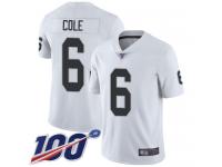 #6 Limited A.J. Cole White Football Road Men's Jersey Oakland Raiders Vapor Untouchable 100th Season