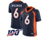 #6 Limited Colby Wadman Navy Blue Football Alternate Youth Jersey Denver Broncos Vapor Untouchable 100th Season