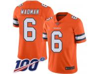 #6 Limited Colby Wadman Orange Football Youth Jersey Denver Broncos Rush Vapor Untouchable 100th Season