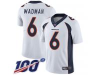 #6 Limited Colby Wadman White Football Road Youth Jersey Denver Broncos Vapor Untouchable 100th Season