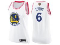 #6 Swingman Nick Young White Pink Basketball Women's Jersey Golden State Warriors Fashion 2019 Basketball Finals Bound