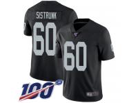 #60 Limited Otis Sistrunk Black Football Home Men's Jersey Oakland Raiders Vapor Untouchable 100th Season