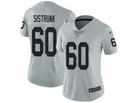 #60 Limited Otis Sistrunk Silver Football Women's Jersey Oakland Raiders Inverted Legend