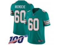 #60 Limited Robert Nkemdiche Aqua Green Football Alternate Men's Jersey Miami Dolphins Vapor Untouchable 100th Season
