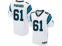 #61 Elite Matt Paradis White Football Road Men's Jersey Carolina Panthers