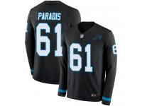 #61 Limited Matt Paradis Black Football Men's Jersey Carolina Panthers Therma Long Sleeve