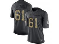 #61 Limited Matt Paradis Black Football Youth Jersey Carolina Panthers 2016 Salute to Service