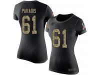 #61 Matt Paradis Black Camo Football Salute to Service Women's Carolina Panthers T-Shirt