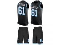 #61 Matt Paradis Black Football Men's Jersey Carolina Panthers Tank Top Suit