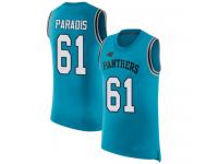 #61 Matt Paradis Blue Football Men's Jersey Carolina Panthers Rush Player Name & Number Tank Top