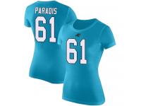 #61 Matt Paradis Blue Football Rush Pride Name & Number Women's Carolina Panthers T-Shirt