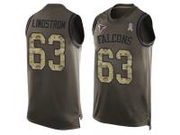 #63 Chris Lindstrom Green Football Men's Jersey Atlanta Falcons Salute to Service Tank Top